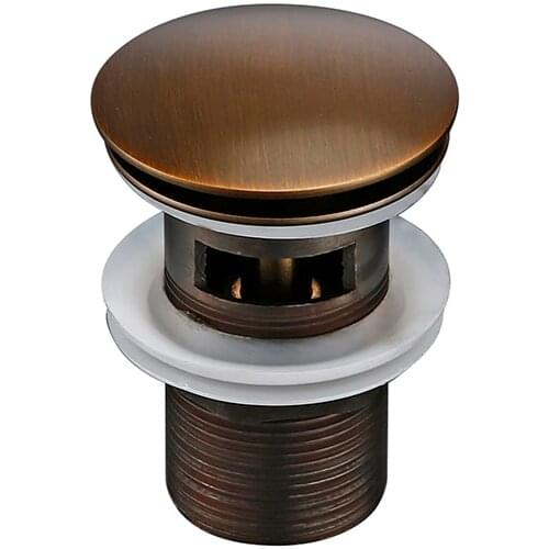 Bagnolux Bronze Brass Bathroom Basin Drain Circular Pop-Up Corrosion Resistance Without Overflow Vanity Sink Waste Drainer