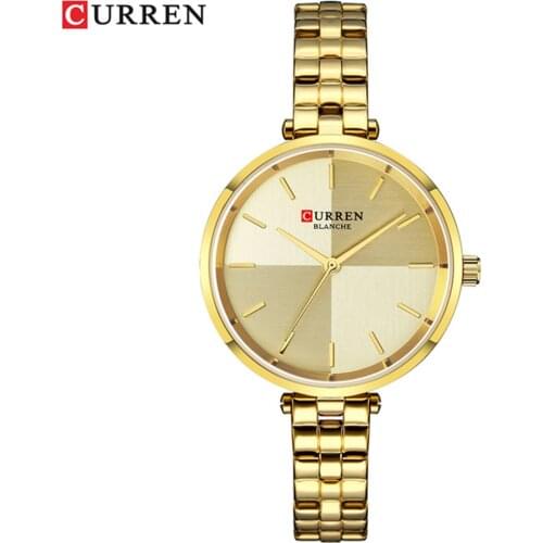 CURREN Women Watches Top Brand Luxury Stainless Steel Band Analog Quartz Watch Ladies Bracelet Simple Female Clock reloj mujer