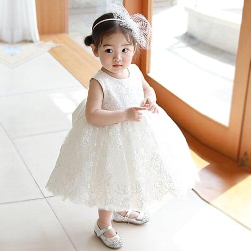 Floral Tulle Baby Girls Dress Baptism Dresses for Girls 1st Year Birthday Lace Party Wedding Christening Newborn Infant Clothing