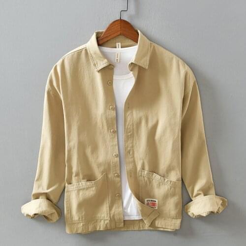 Autumn and winter new style casual men jacket cotton double pocket fashion jackets for men comfortable solid jacket mens Jaqueta