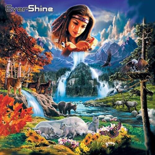 EverShine 5D Full Square Diamond Embroidery Woman Diamond Painting Portrait Cross Stitch Mosaic Picture Home Decor