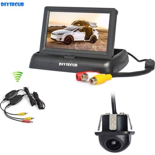 DIYSECUR Wireless 4.3 Inch Car Reversing Camera Kit Backup Car Monitor LCD Display Car Rear View Camera Parking System Kit