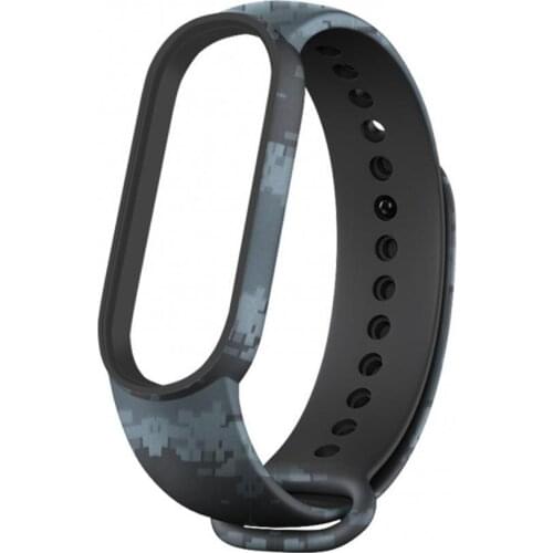 Camouflage Design Silicone Non-Toxics Watchband Waterproof Wristband for Mi Band 5 Smart Bracelet