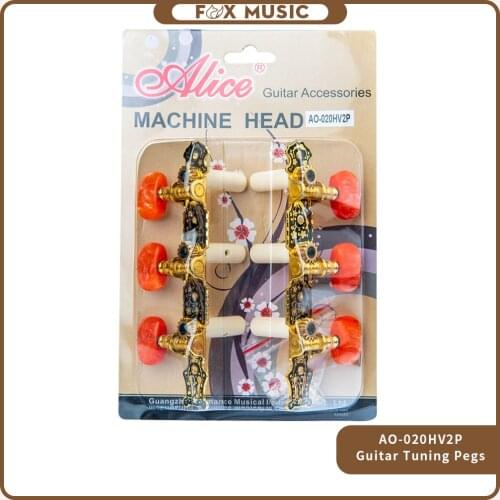 Alice AO-020HV2P Classical Guitar Tuners 3L+3R 1:14 Golden-plated Tuning Key Pegs/Machine Heads For Classical Guitar