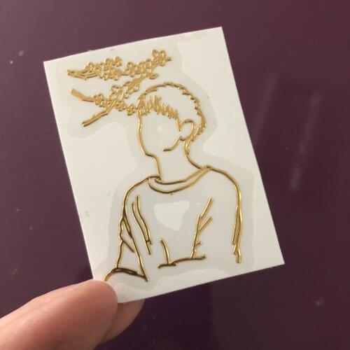 Hot Sale Xiao Zhan Wang Yibo Metal Stickers Creative Head Stickers Star Peripheral Stickers Metal Stickers Custom