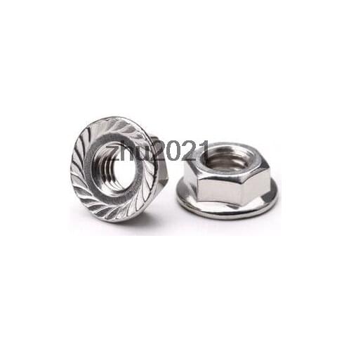 10pcs M10x1.5mm Pitch Metric Thread 304 Stainless Steel Left Hand Hex Flange Nut