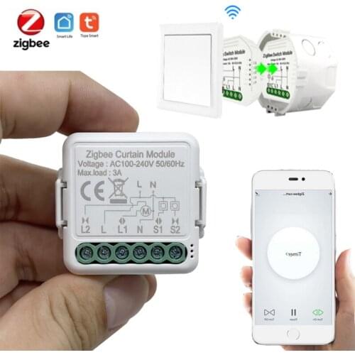 Tuya Smart Zigbee DIY Curtain Switch Module For Roller Blinds Shutter Voice Control For Alexa Google Home APP Remote Control