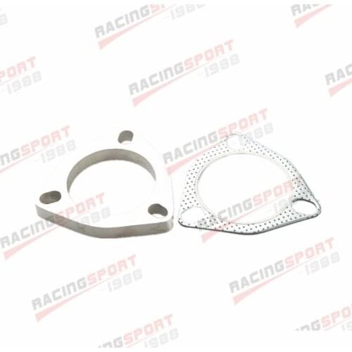 A Set Of 3.5" 3-Bolt Exhaust Flange And Exhaust Gasket For 3 Bolt Flange