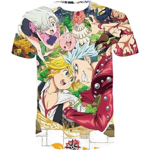 New Summer Nanatsu No Taizai Meliodas 3D T Shirt Boys Girls Tee Tops Seven Deadly Sins Cool Breathable Short Sleeve Tee Shirt