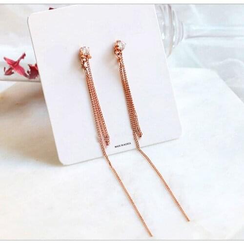 New Korean Fashion Jewelry Earrings Tassel Retro Long Drop Earrings Chain Metal Earrings Wholesale Statement Earrings Brincos