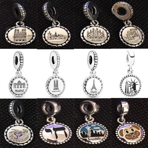 NEW 2019 100% 925 Sterling Silver Banner Pendant Dangle Charm Fit Diy Women Europe Original Bracelet Fashion Jewelry Gift