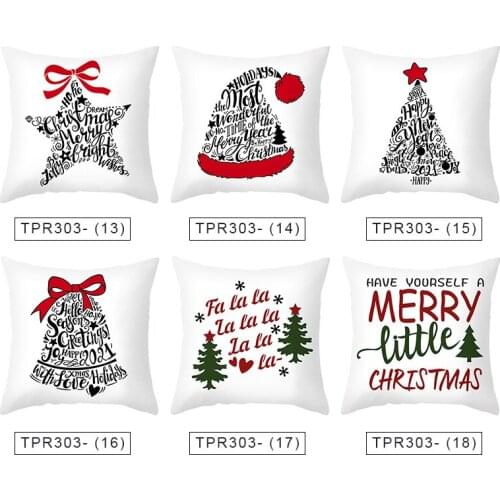 Single-sided Printing Christmas Cushion Cover 45x45 Pillowcase Sofa Cushions Pillow Cases Pillow Covers Home Decor