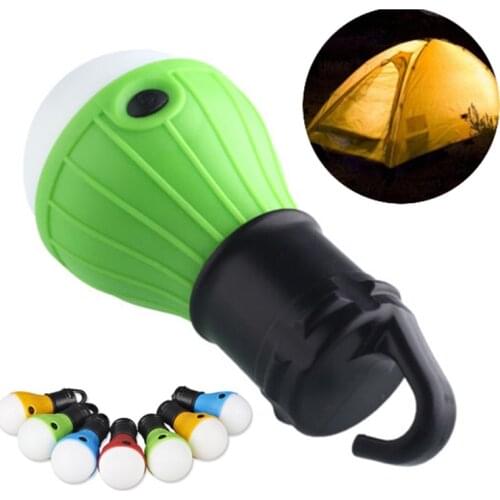 Portable outdoor Hanging 3 LED Camping Tent Lantern Camp Fishing Lights Bulb 4 Colors AAA Battery