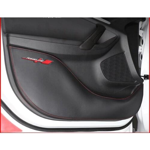 Lsrtw2017 Fiber Leather Car Interior Door Anti-kick Mat for Chevrolet Trax Tracker Opel Mokka 2019 2020 2021 Accessories Auto