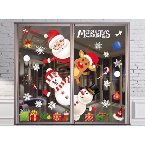Christmas Elements Color Christmas Window Stickers Window Dressing Seamless Window Stickers Christmas Decorations