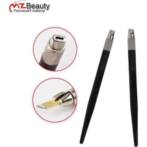 Permanent makeup manual pens microblading pen eyebrow desgin tools pmu tebori pen 4pcs Needles blades 3D Makeup beauty