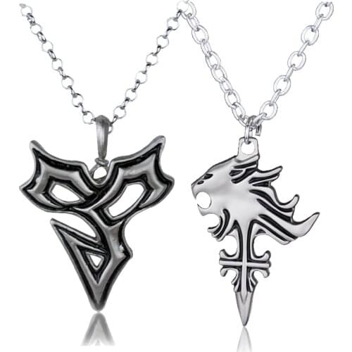 SG Final Fantasy VIII 8 Wolf Head X Tidus Neckalce Sleep Lion Head Squall Griever Pendants Necklace Men Cosplay Gift