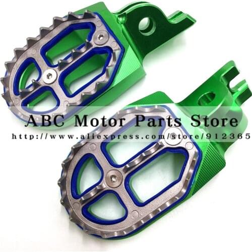 Billet MX Wide Foot Pegs Rests Pedals For KLX KXF KLX450R KXF250 KX250F KXF450 KX450F Motorcycle Motocross Enduro Motard