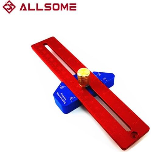 Allsome200mm/300mm/400mm high quality woodworking scribing ruler aluminum alloy T-shaped ruler angle scribe