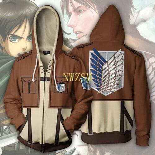 Anime Attack On Titan hoodie Jacket Shingeki no Kyojin Legion Eren Cosplay Costume Sportswear Sweatshirts Zipper Hoodies