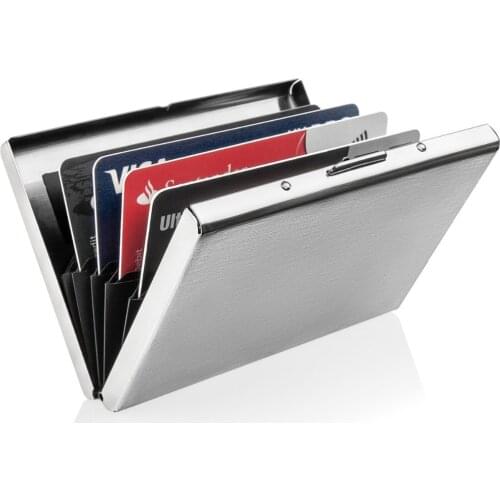 Stainless Steel Slim Luxury Business Credit Card Holder RFID Blocking Men Wallet ID Card Case Protection Women Travel Organizer