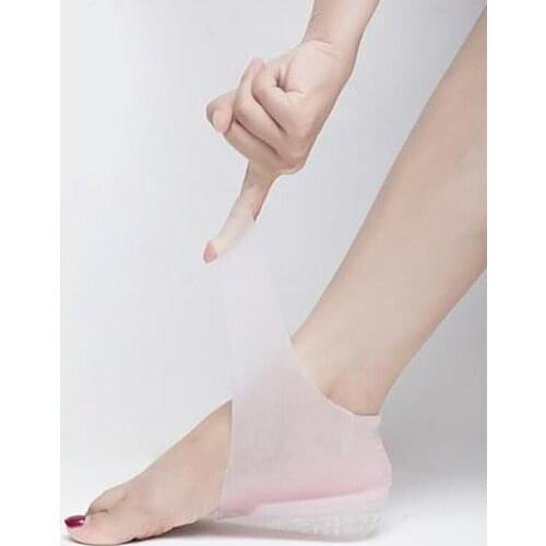 Unisex Invisible height increase socks heel pads insoles silicone foot massage Adjustable Hard-Wearing Insoles 2/3/4cm a pair