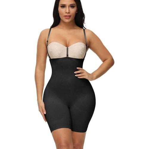 Control Panties Bodysuit High Waist Shapewear Women Body Shaper Underbust Slimming Underwear Black