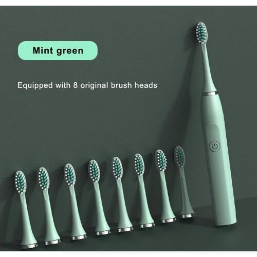 Sonic Electric Toothbrush with 8 Replacement Heads Set USB Charger Rechargeable Tooth Brushes
