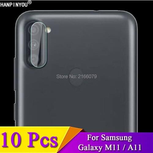 10 Pcs/Lot For Samsung Galaxy M11/A11 6.4" Clear Rear Camera Lens Back Protective Protector Cover Soft Tempered Glass Film Guard