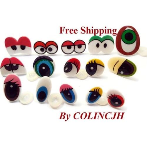 100pairs/Lot Mix Eyes Free Ship Cartoon Craft Eyes For Doll Come With Washers