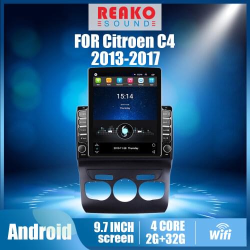 REAKOSOUND 2 Din Car Multimedia Video Player For Citroen C4 C4L 2013-2017 Multimedia Player 9.7" Tesla Screen GPS Auto Stereos