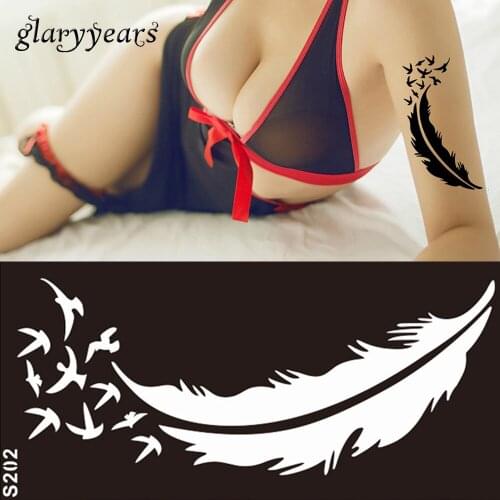 239 Designs 1 Sheet Medium Hollow Henna Flower Stencil Feather Choker Jewelry Body Paste Tattoo Painting Temporary Template S200