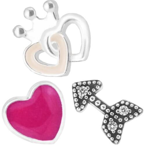 3pcs Parts for Floating Locket Pendant and Necklace 100% 925 Sterling Silver Fine Jewelry Free Shipping