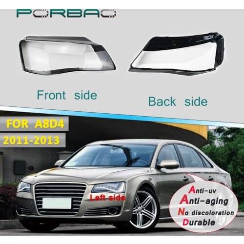 4Doors Car Headlight transparent lens Cover for A8D4 10-14 headlamp clear shell replacement DIY