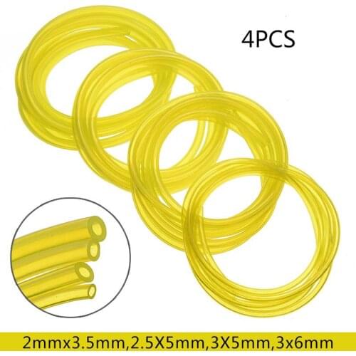 4PCS 4 Sizes Petrol Fuel Gas Line Pipe Hose Tube Oil Gas Resistant for String Trimmer Chainsaw Saw Blower