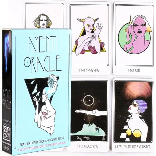 Amenti Oracle Cards Feather Heart Deck and Guide Book Ancient Wisdom for the Modern World Tarot for Beginners Set Divination