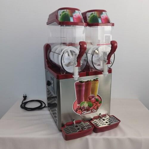 Automatic Snow Mud Machine Two Cylinder Smoothie Blending Juice Maker Commercial Snow Melting Machine Cold Drink Maker