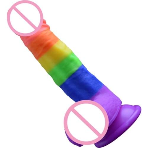 Huge Realistic Dildo For Women Colorful Soft Silicone Big Penis With Suction Cup Sex Toys For Woman Strapon Female Masturbation