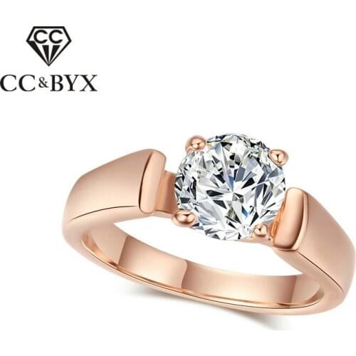 CC Jewelry Fashion Jewelry Rings For Women Rose Gold Color Ring Bridal Wedding Accessories Engagement Luxury Bijoux CC1022