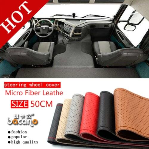 50CM Steering Wheel Covers for Truck micro fiber leather car steering-wheel of Car With Needle and Thread Interior accessories