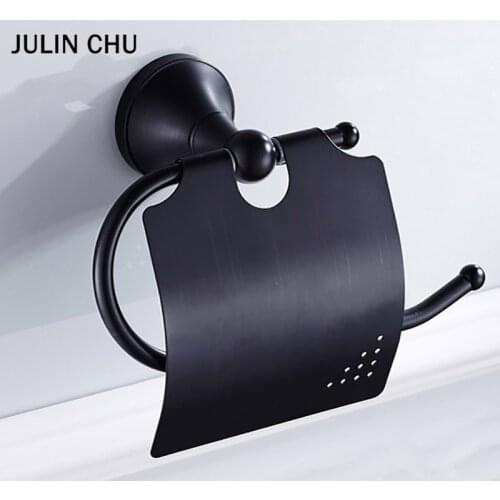 Brushed Black Toilet Paper Holder Gold Bronze White Chrome Bathroom WC Tissue Paper Towel Holder Cover Antique Roll Rack Brass