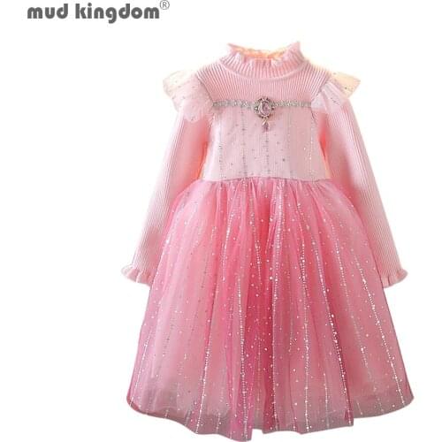 Mudkingdom Toddler Kids Dress Baby Girl Clothes Dress up Costume Party Wedding Princess Sweater Dresses for Girls