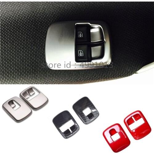 For Benz smart fortwo 2015 2016 2017 2018 car cover inner door Window glass panel Armrest Lift Switch Button trim frame 2pcs