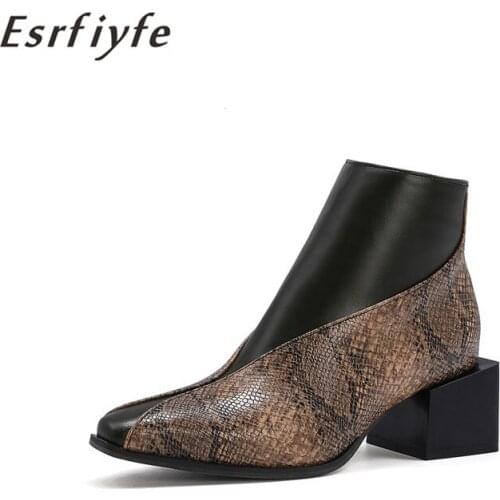ESRFIYFE 2020 New Autumn Winter Women Ankle Boots Mixed Color Sexy Female Boots High Heels Womens Party Shoes Large Size 34-48