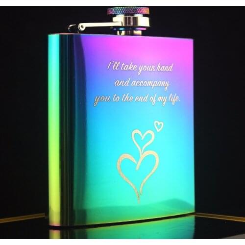 The color plating hip flask Stainless steel flask with 6 ounces