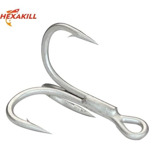 Hexakill 10/5pcs Matte Tin High-Carbon Steel High Strength treble Hooks Sharp 4X times lure three fork three claw Fishing Hook