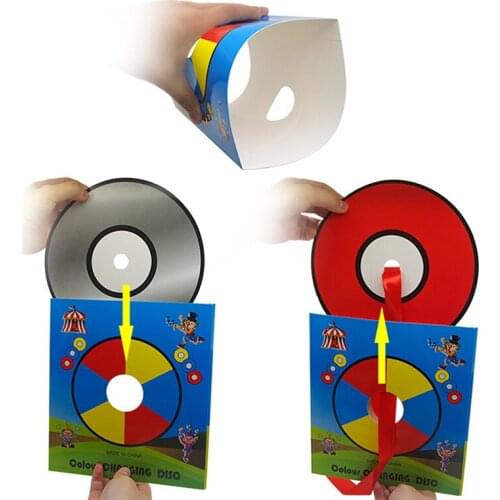 Color Changing Laser CD Magic Tricks Paper Bag Color Changing Magic CD Magic Props Stage Gimmick Illusion Accessories