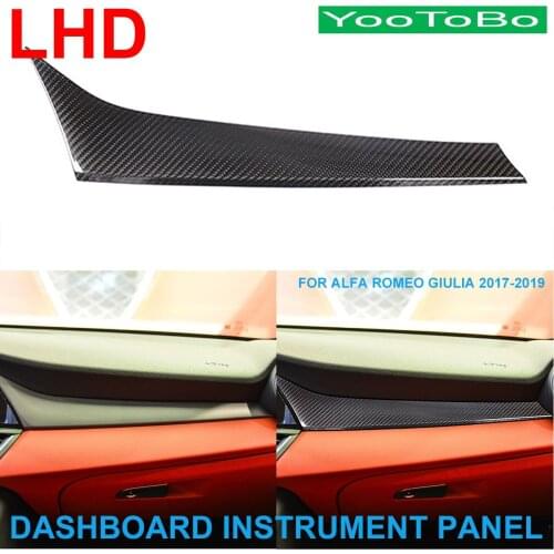 LHD Car Styling Real Carbon Fiber Console Dashboard Instrument Passenger Decorative Panel Trim For Alfa Romeo Giulia 2017-19