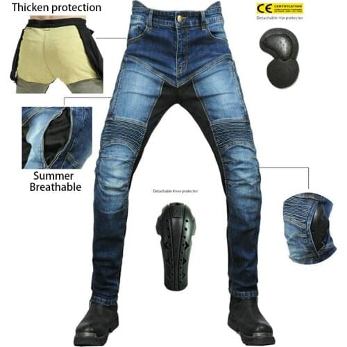 Summer Jeans Men Women Motorcycle Motorbike Riding Protective Pants Reinforced With Aramid Lengthen Pad Protection 2021 New