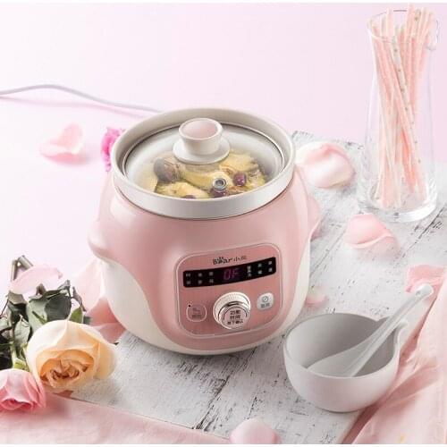 Bear 220V Slow Cooker Electric Cooker Household 1L Baby Food Supplement Porridge Pot, Porridge Soup Pot Birds Nest Pot